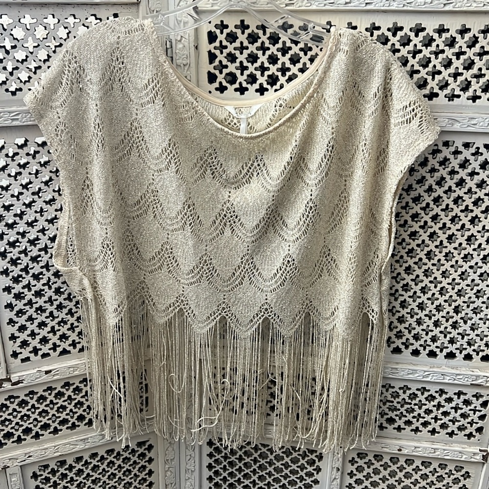 Glittery fringe top